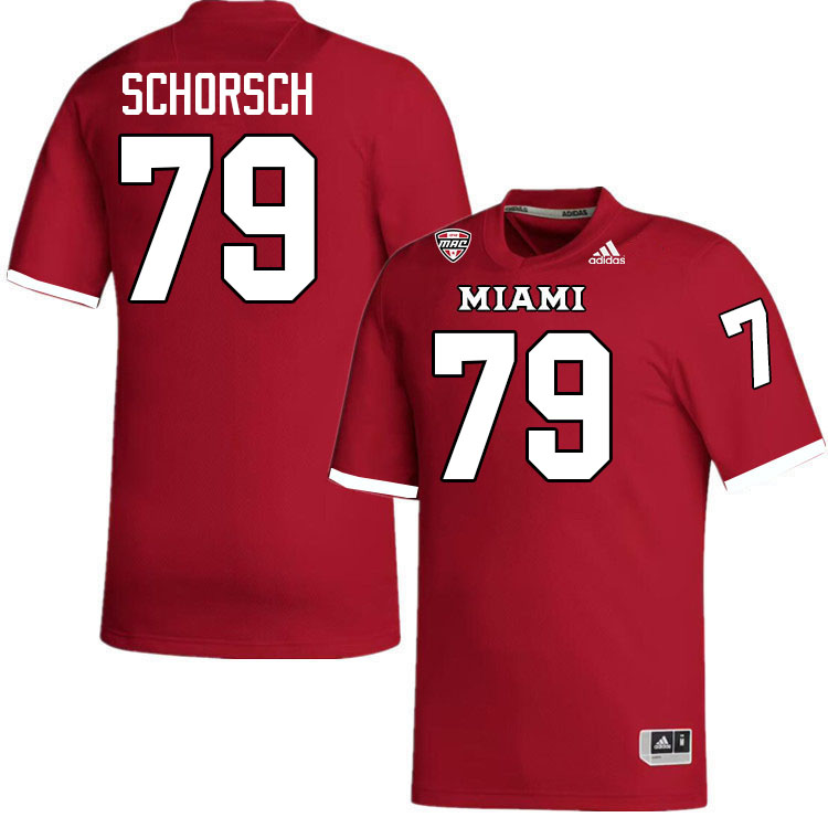 Miami University Redhawks #79 Jacob Schorsch College Football Jerseys Stitched-Red